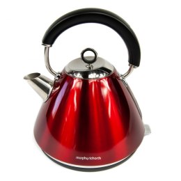 Morphy richards 102004 Standard kettle, Stainless steel, Red, 3000 W, 360° rotational base, 1.5 L