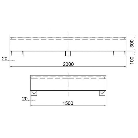 Wanna wychwytowa do zbiornika IBC paletopojemnika MAUZER 2 x 1000L - ocynkowana
