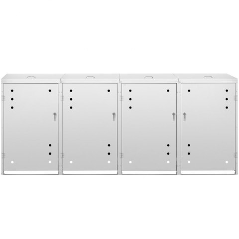 Osłona obudowa kosza kubła na śmieci poczwórna z okrągłymi otworami STAL 4x 240 l