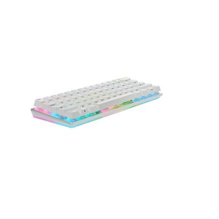 Corsair | K70 PRO MINI | Klawiatura dla graczy | Podświetlenie LED RGB | NA | Biała | Bezprzewodowa | Bluetooth | CHERRY MX Red 