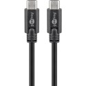 Goobay | Kabel USB-C | Męski | 24-pinowy USB-C | Męski | Czarny | 24-pinowy USB-C | 0,5 m