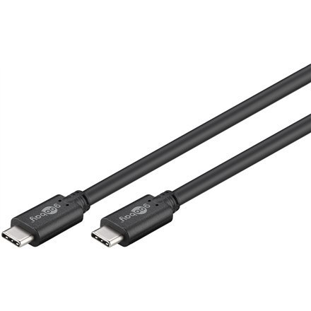 Goobay | Kabel USB-C | Męski | 24-pinowy USB-C | Męski | Czarny | 24-pinowy USB-C | 0,5 m