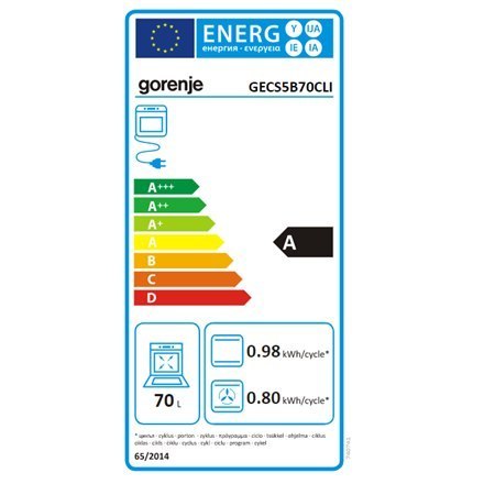 Gorenje | Kuchenka | GECS5B70CLI | Typ płyty Vitroceramic | Typ piekarnika Elektryczny | Beżowy | Szerokość 50 cm | Głębokość 59