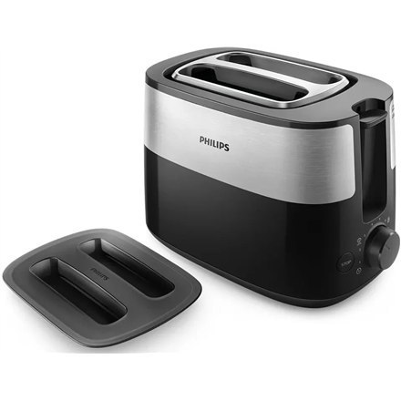 Philips | HD2517/90 Daily Collection | Toster | Moc 830 W | Liczba gniazd 2 | Materiał obudowy tworzywo sztuczne | Czarny/stal n