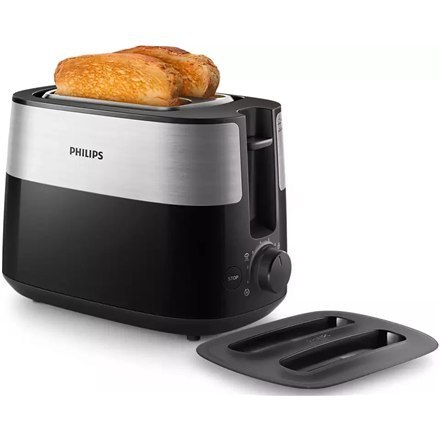 Philips | HD2517/90 Daily Collection | Toster | Moc 830 W | Liczba gniazd 2 | Materiał obudowy tworzywo sztuczne | Czarny/stal n