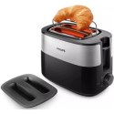 Philips | HD2517/90 Daily Collection | Toster | Moc 830 W | Liczba gniazd 2 | Materiał obudowy tworzywo sztuczne | Czarny/stal n
