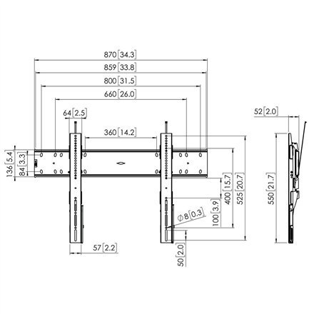 Vogels | Uchwyt ścienny | PFW 6810 | Uchwyt | 55-80 " | Maksymalna waga (udźwig) 75 kg | Czarny