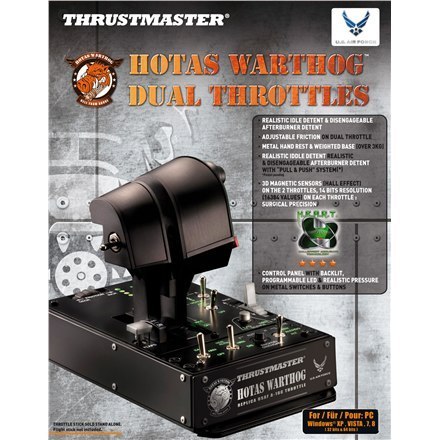 Thrustmaster | Podwójne przepustnice Hotas Warthog | Czarne