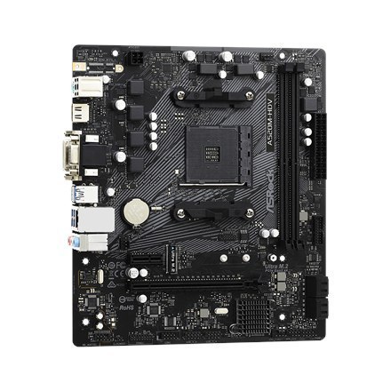 ASRock | A520M-HDV | Rodzina procesorów AMD | Gniazdo procesora AM4 | DDR4 DIMM | Gniazda pamięci 2 | Obsługiwane interfejsy dys