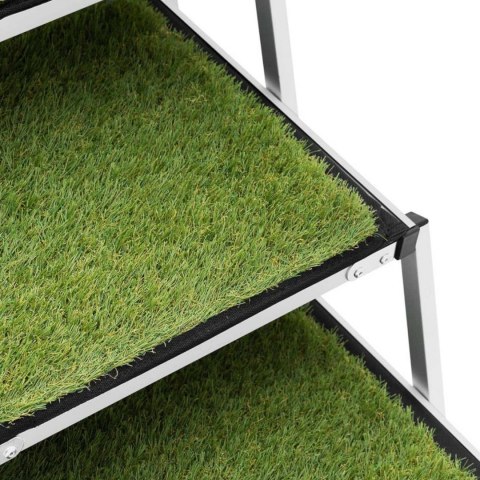 Schody dla psa do samochodu składane ze sztuczną trawą wys. 64 cm do 68 kg - 5 stopni