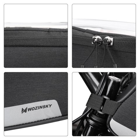 Torba rowerowa na ramę pokrowiec na telefon do 6.5 cala 1l czarny