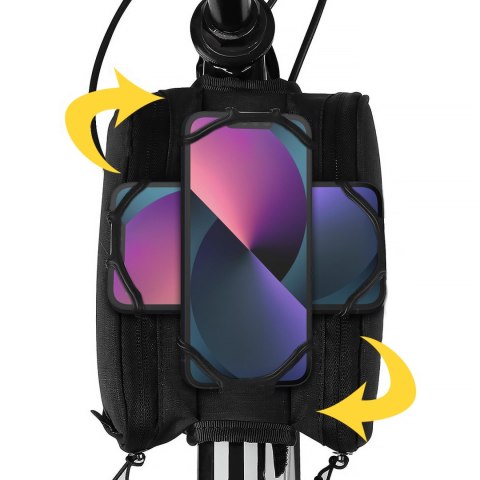 Torba rowerowa na ramę uchwyt na telefon do 6.5 cala 1.5 l czarny