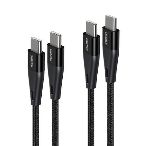 2x kabel USB Typ C - USB Typ C PowerDelivery 1.2m i 2m czarny