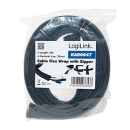 Logilink | Opaska kablowa | 2 m | Czarna