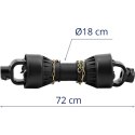 Wałek wał przekaźnika mocy przegubowo teleskopowy 62-72 cm 1 3/8'' 6 zębów