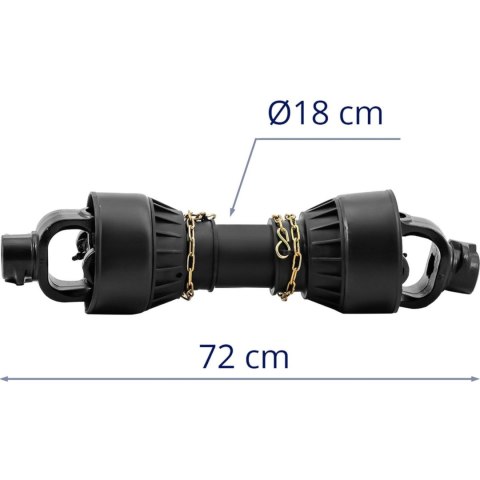 Wałek wał przekaźnika mocy przegubowo teleskopowy 62-72 cm 1 3/8'' 6 zębów