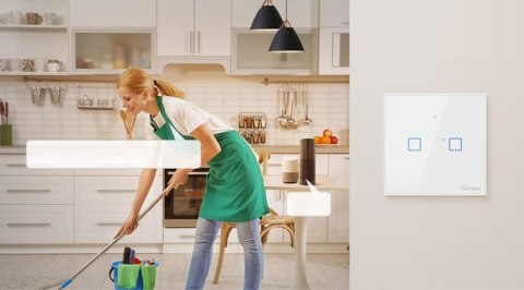 Dotykowy włącznik światła przełącznik przycisk WiFi 433 MHz RF czarny T3EU1C-TX