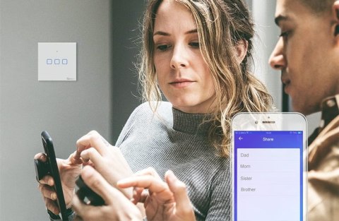 Dotykowy włącznik światła przełącznik przycisk WiFi biały T0EU1C-TX
