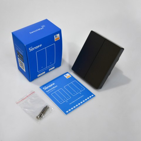 Inteligentny 2-kanałowy przełącznik ścienny WiFi czarny M5-2C-80