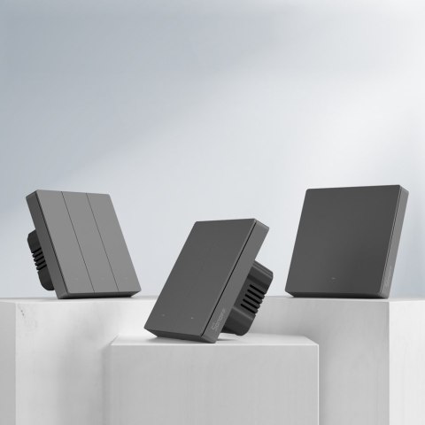 Inteligentny 2-kanałowy przełącznik ścienny WiFi czarny M5-2C-80