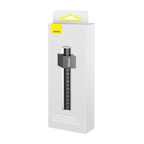 Tabliczka parkingowa na numer telefonu na deskę rozdzielczą szara