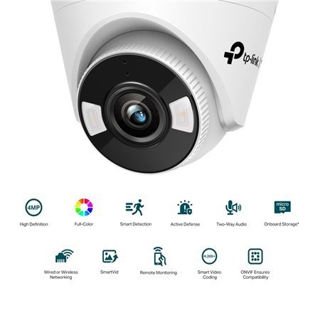 TP-LINK | VIGI 4MP pełnokolorowa obrotowa kamera sieciowa | VIGI C440 | kopułkowa | 4 MP | 2,8 mm | H.265+/H.265/H.264+/H.264 | 