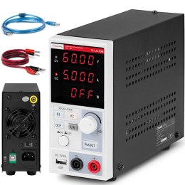 Zasilacz laboratoryjny serwisowy 0-60 V 0-5 A 300 W LED USB