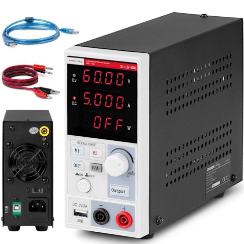 Zasilacz laboratoryjny serwisowy 0-60 V 0-5 A 300 W LED USB