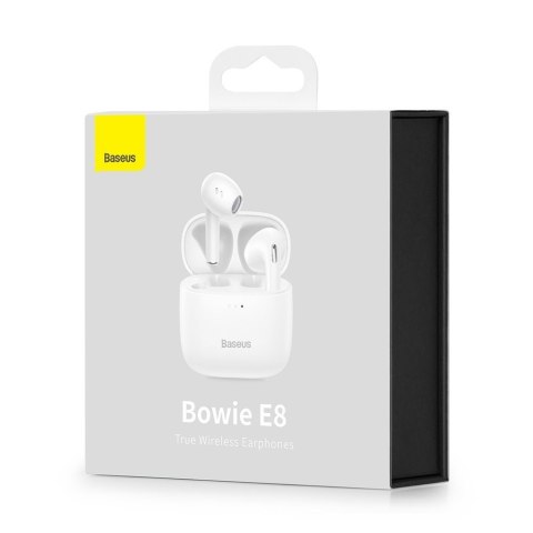 Bezprzewodowe słuchawki Bluetooth 5.0 TWS douszne wodoodporne IPX5 E8 biały