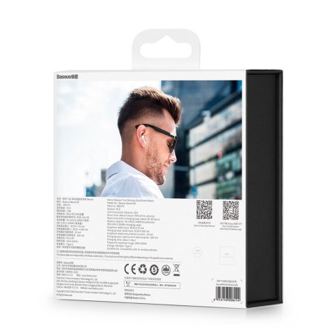 Bezprzewodowe słuchawki Bluetooth 5.0 TWS douszne wodoodporne IPX5 E8 biały