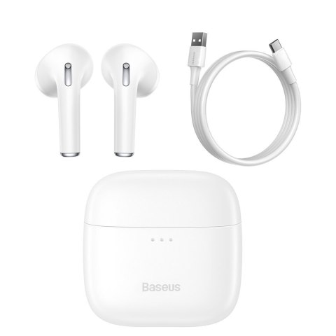 Bezprzewodowe słuchawki Bluetooth 5.0 TWS douszne wodoodporne IPX5 E8 biały
