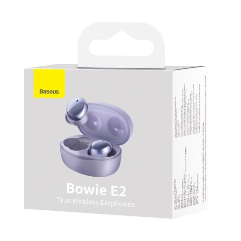 Bezprzewodowe słuchawki TWS Bluetooth 5.2 wodoodporne IP55 Bowie E2 fioletowy