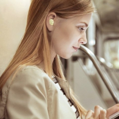 Słuchawki bezprzewodowe dokanałowe Bluetooth 5.3 Encok WM01 TWS żółty