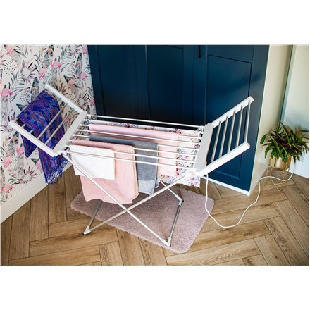 Adler | Składany elektryczny wieszak do suszenia ubrań | AD 7821 | 220 W | Srebrny/Biały | IP22