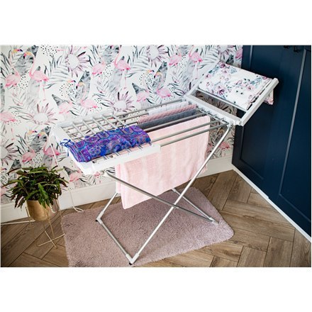 Adler | Składany elektryczny wieszak do suszenia ubrań | AD 7821 | 220 W | Srebrny/Biały | IP22