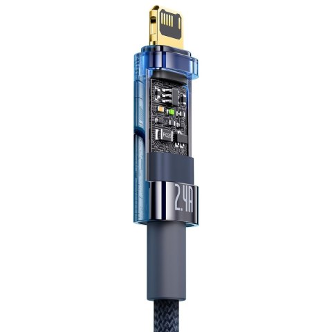 Explorer Series kabel przewód USB Iphone Lightning 2.4A 2m niebieski