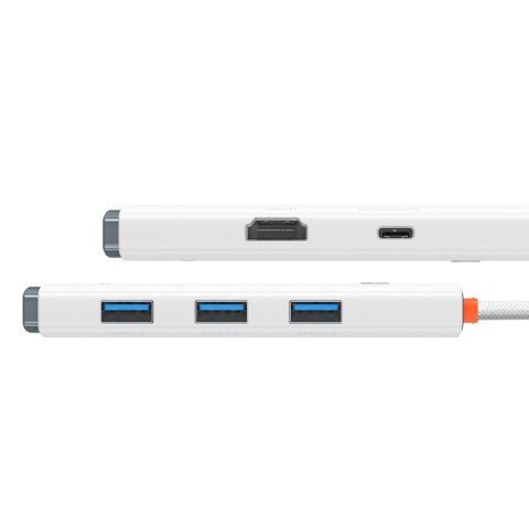 Lite Series przejściówka HUB USB-C HDMI 4x USB 3.0 20cm biały