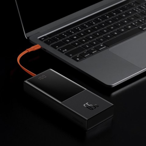 Powerbank 20000mAh 65W 2xUSB USB-C kabel USB-C Quick Charge czarny