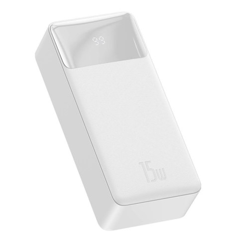 Powerbank 30000mAh 2xUSB USB-C microUSB 15W biały