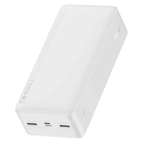 Powerbank 30000mAh 2xUSB USB-C microUSB 15W biały