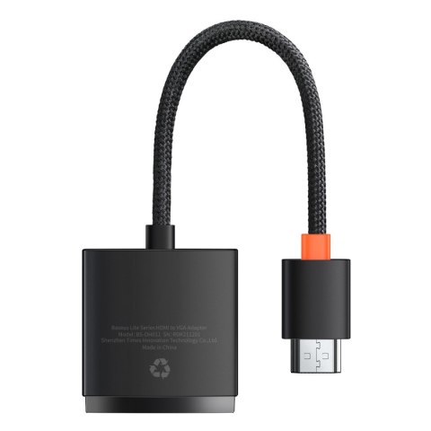Przejściówka adapter HDMI do VGA + mini jack 3.5mm zasilanie microUSB czarny