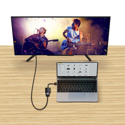 Przejściówka adapter HDMI do VGA + mini jack 3.5mm zasilanie microUSB czarny