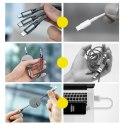 Rozwijany kabel 3w1 USB microUSB Iphone Lightning USB-C 3.5A 35cm 120cm szary