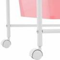 Wózek pomocnik kosmetyczny fryzjerski łazienkowy 6 szuflad 36 x 32 x 76 cm - biało różowy