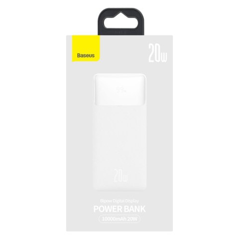 Bipow powerbank z szybkim ładowaniem 10000mAh kabel USB-A microUSB 0.25m biały