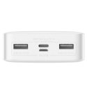 Bipow powerbank z szybkim ładowaniem 20000mAh 15W USB microUSB 25cm biały