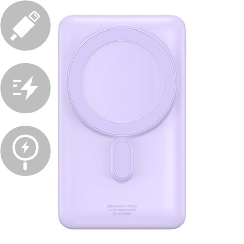 Fast Charge Power Bank 10000mAh 20W USB-C 50cm fioletowy