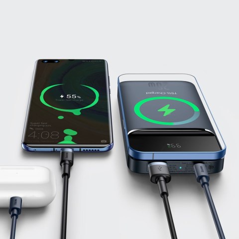 Magnetic powerbank 10000mAh 20W Overseas Edition kabel USB USB-C granatowy