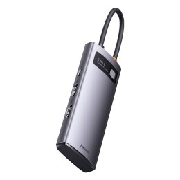 Metal Gleam 6w1 wielofunkcyjny HUB USB-C USB-C Power Delivery 100W 2xHDMI 4K 3xUSB 3.2 szary