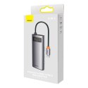 Metal Gleam 6w1 wielofunkcyjny HUB USB-C USB-C Power Delivery 100W 2xHDMI 4K 3xUSB 3.2 szary